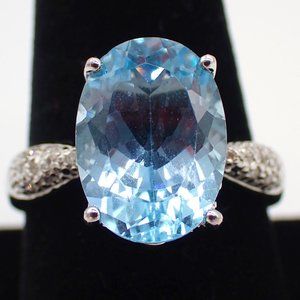 Lenox Oval Blue Topaz in a .925 Silver ring.